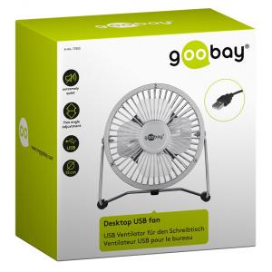 GOOBAY επιτραπέζιος ανεμιστήρας USB 77503, 4", 5V (DC), ασημί | Οικιακές & Προσωπικές Συσκευές | elabstore.gr