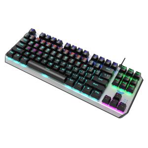 AULA μηχανικό πληκτρολόγιο F2067, RGB, blue switch, 87 πλήκτρα, ασημί | Συνοδευτικά PC | elabstore.gr