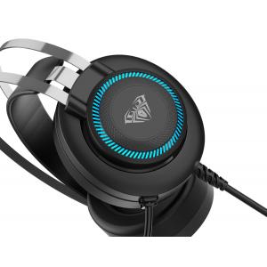 AULA gaming headset S601USB, RGB, USB/3.5mm, 50mm, μαύρο | Συνοδευτικά PC | elabstore.gr