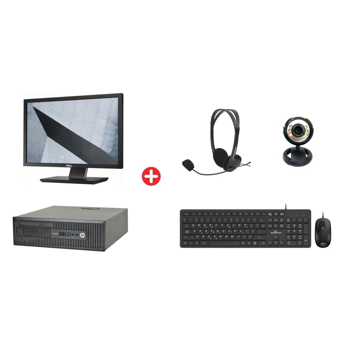 Bundle HP PC 600 G1 SFF με οθόνη, κάμερα, ακουστικά, σετ πληκτρολόγιο | eLabstore.gr Bundle HP PC 600 G1 SFF με οθόνη, κάμερα, ακουστικά, σετ πληκτρολόγιο | Refurbished PC & Parts | elabstore.gr