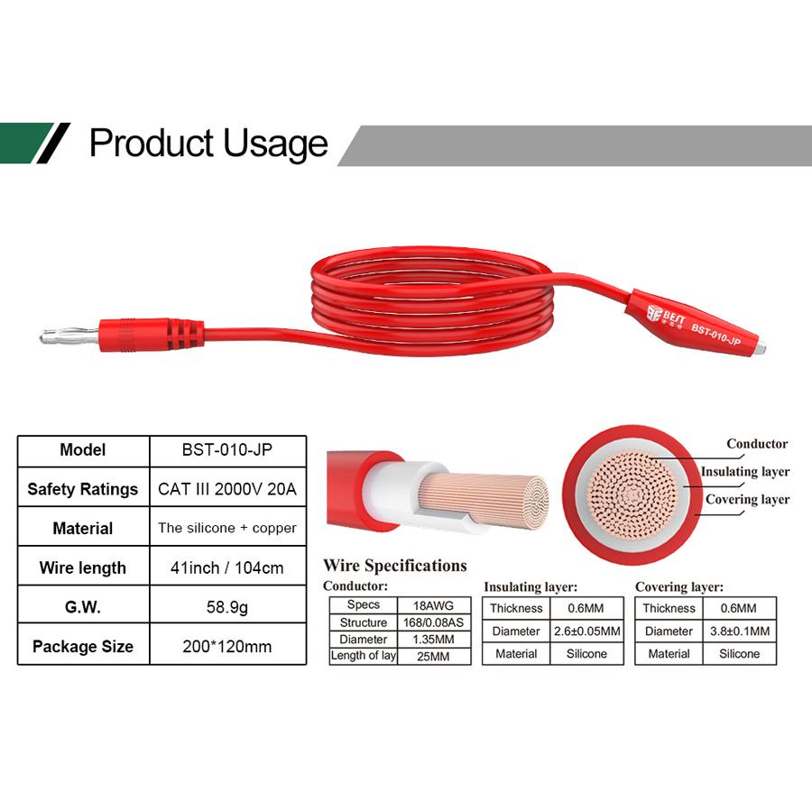 BEST καλώδια πολύμετρου με alligator clips BST-010-JP, CAT III 2000V 20A | eLabstore.gr BEST καλώδια πολύμετρου με alligator clips BST-010-JP, CAT III 2000V 20A | Εργαλεία | elabstore.gr