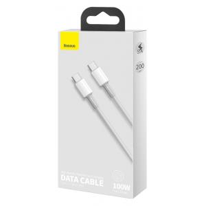 BASEUS καλώδιο USB Type-C CATGD-A02, 5A 100W, 2m, λευκό | Αξεσουάρ κινητών | elabstore.gr