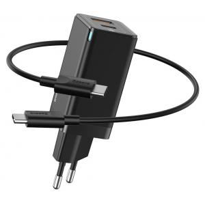 BASEUS φορτιστής τοίχου CCGAN-Q01, 2x USB, 45W, μαύρος | Αξεσουάρ κινητών | elabstore.gr