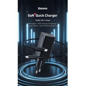 BASEUS φορτιστής τοίχου CCGAN-Q01, 2x USB, 45W, μαύρος | Αξεσουάρ κινητών | elabstore.gr