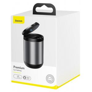 BASEUS σταχτοδοχείο με LED φωτισμό CRYHG01-0G, μεταλλικό, γκρι | Gadgets - Αξεσουάρ | elabstore.gr
