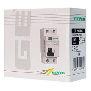 GEYER ρελέ διαφυγής EF240DG, 2P, 40A, 30mA | Εργαλεία | elabstore.gr