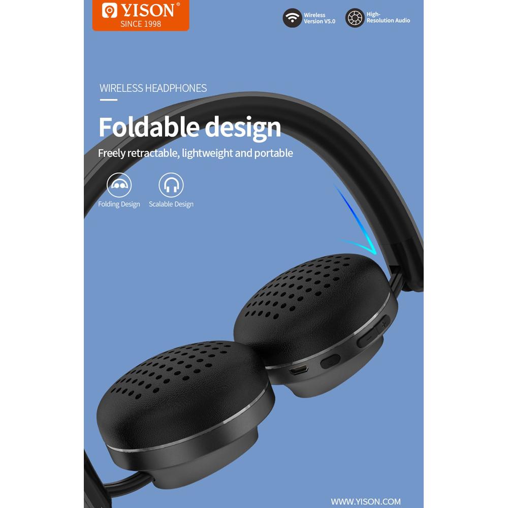 YISON headphones Hanker H3, wireless & wired, BT 5.0, 40mm, μπλε | eLabstore.gr YISON headphones Hanker H3, wireless & wired, BT 5.0, 40mm, μπλε - Image 6