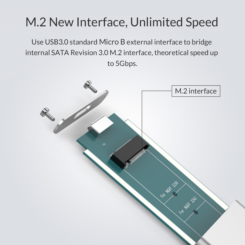 ORICO θήκη για Μ.2 B key SSD M2G-C3, USB 3.1, 5Gbps, 2TB, ασημί | eLabstore.gr ORICO θήκη για Μ.2 B key SSD M2G-C3, USB 3.1, 5Gbps, 2TB, ασημί | Συνοδευτικά PC | elabstore.gr