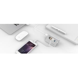 ORICO USB 3.0 Hub M3H4, 4x USB3.0 ports, 5Gbps, ασημί | Συνοδευτικά PC | elabstore.gr