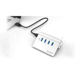 ORICO USB 3.0 Hub M3H4, 4x USB3.0 ports, 5Gbps, ασημί | Συνοδευτικά PC | elabstore.gr