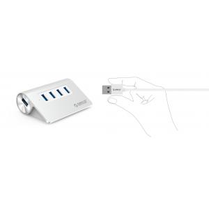 ORICO USB 3.0 Hub M3H4, 4x USB3.0 ports, 5Gbps, ασημί | Συνοδευτικά PC | elabstore.gr
