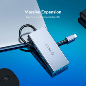 ORICO docking station MC-U501P, USB Type-C, 5-ports, γκρι | Συνοδευτικά PC | elabstore.gr