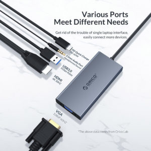 ORICO docking station MC-U501P, USB Type-C, 5-ports, γκρι | Συνοδευτικά PC | elabstore.gr