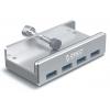 ORICO hub με κλιπ MH4PU-SV-BP, 4 ports, USB 3.0, ασημί | Συνοδευτικά PC | elabstore.gr