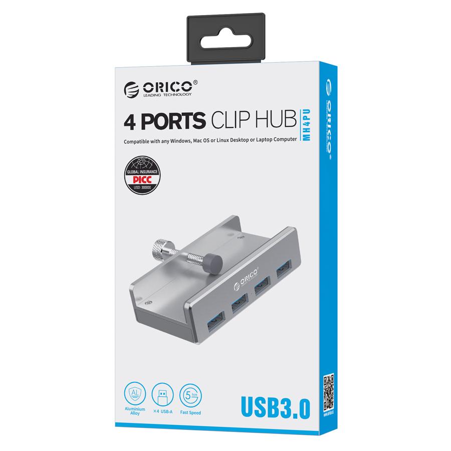 ORICO hub με κλιπ MH4PU-SV-BP, 4 ports, USB 3.0, ασημί | eLabstore.gr ORICO hub με κλιπ MH4PU-SV-BP, 4 ports, USB 3.0, ασημί | Συνοδευτικά PC | elabstore.gr