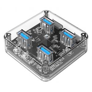 ORICO USB 3.0 Hub MH4U-U3, 4x USB3.0, 5Gbps, διάφανο | Συνοδευτικά PC | elabstore.gr