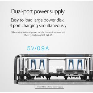 ORICO USB 3.0 Hub MH4U-U3, 4x USB3.0, 5Gbps, διάφανο | Συνοδευτικά PC | elabstore.gr