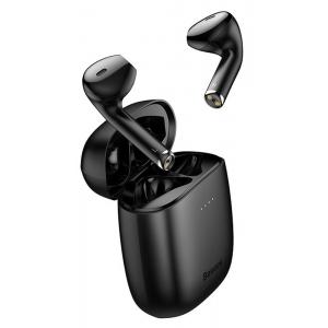 BASEUS earbuds W04 με θήκη φόρτισης, True Wireless, μαύρα | Αξεσουάρ κινητών | elabstore.gr