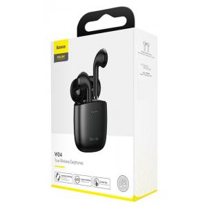 BASEUS earbuds W04 με θήκη φόρτισης, True Wireless, μαύρα | Αξεσουάρ κινητών | elabstore.gr