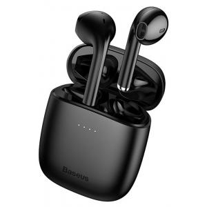BASEUS earbuds W04 με θήκη φόρτισης, True Wireless, μαύρα | Αξεσουάρ κινητών | elabstore.gr