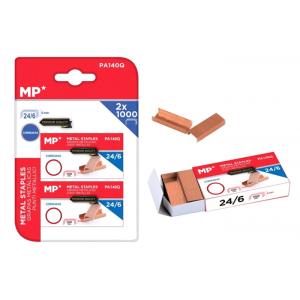 MP ανταλλακτικά συρραπτικού 24/6 PA140Q, copper plated, 2x 1000τμχ | Αναλώσιμα - Είδη Γραφείου | elabstore.gr