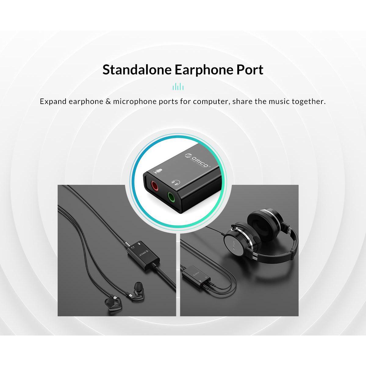 ORICO USB κάρτα ήχου SKT2, USB2.0, 2x 3.5mm, μαύρο | eLabstore.gr ORICO USB κάρτα ήχου SKT2, USB2.0, 2x 3.5mm, μαύρο - Image 6