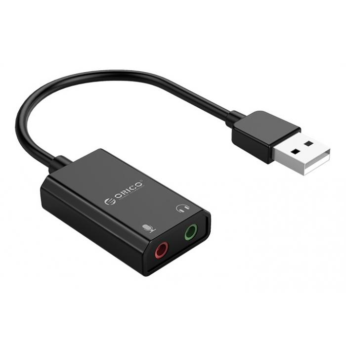 ORICO USB κάρτα ήχου SKT2, USB2.0, 2x 3.5mm, μαύρο | PC & Αναβάθμιση | elabstore.gr