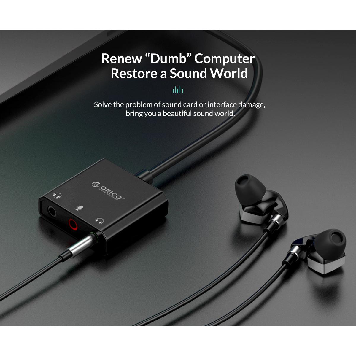 ORICO USB κάρτα ήχου SKT3, USB2.0, 3x 3.5mm, μαύρο | eLabstore.gr ORICO USB κάρτα ήχου SKT3, USB2.0, 3x 3.5mm, μαύρο | PC & Αναβάθμιση | elabstore.gr