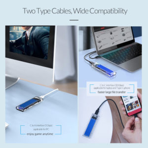ORICO θήκη για Μ.2 B key SSD TCM2-C3, USB3.1, 10Gbps, 2TB, μαύρο | Συνοδευτικά PC | elabstore.gr