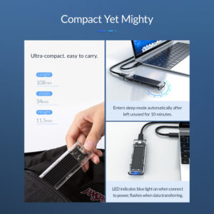 ORICO θήκη για Μ.2 B key SSD TCM2F-C3, USB3.1, 5Gbps, 2TB, μαύρο | Συνοδευτικά PC | elabstore.gr