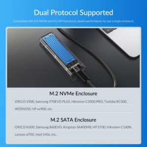 ORICO θήκη για Μ.2 B key SSD TCM2M-C3, USB3.1, 10Gbps, 2TB, μπλε | Συνοδευτικά PC | elabstore.gr