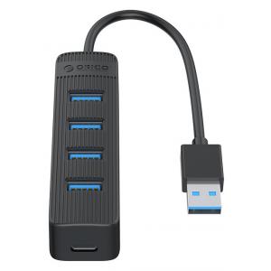 ORICO USB Hub TWC3-4A, 1x USB Type-C, 4x USB 3.0 ports, μαύρο | Συνοδευτικά PC | elabstore.gr