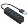 ORICO USB Hub TWC3-4A, 1x USB Type-C, 4x USB 3.0 ports, μαύρο | Συνοδευτικά PC | elabstore.gr