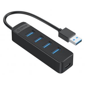ORICO USB Hub TWC3-4A, 1x USB Type-C, 4x USB 3.0 ports, μαύρο | Συνοδευτικά PC | elabstore.gr