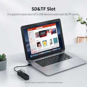 ORICO USB Hub TWU3-3AST, 1x SD, 1x TF, 3x USB ports, μαύρο | Συνοδευτικά PC | elabstore.gr