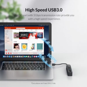 ORICO USB Hub TWU3-3AST, 1x SD, 1x TF, 3x USB ports, μαύρο | Συνοδευτικά PC | elabstore.gr