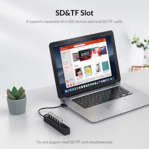 ORICO USB Hub TWU3-3AST, 1x SD, 1x TF, 6x USB ports, μαύρο | Συνοδευτικά PC | elabstore.gr