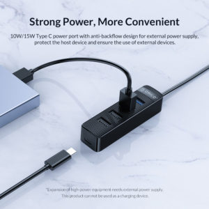 ORICO USB Hub TWU32-4A, 1x USB Type-C, 4x USB ports, μαύρο | Συνοδευτικά PC | elabstore.gr