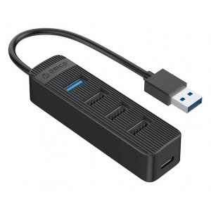 ORICO USB Hub TWU32-4A, 1x USB Type-C, 4x USB ports, μαύρο | Συνοδευτικά PC | elabstore.gr