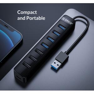 ORICO USB Hub TWU32-7A, 1x USB Type-C, 7x USB ports, μαύρο | Συνοδευτικά PC | elabstore.gr