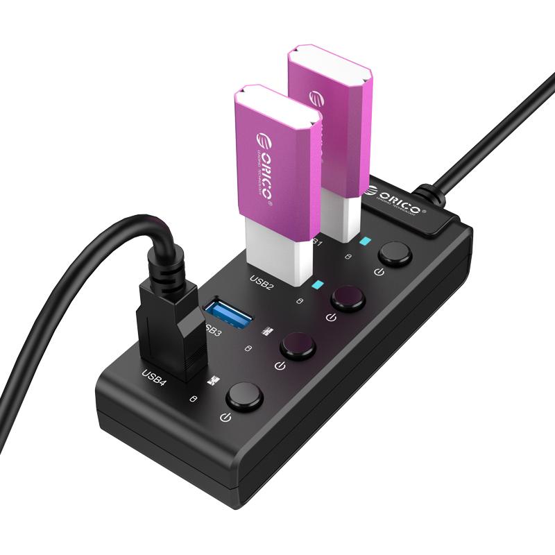 ORICO USB 3.0 Hub W9PH4-U3, 4x USB3.0 ports, 5Gbps, μαύρο | eLabstore.gr ORICO USB 3.0 Hub W9PH4-U3, 4x USB3.0 ports, 5Gbps, μαύρο | Συνοδευτικά PC | elabstore.gr