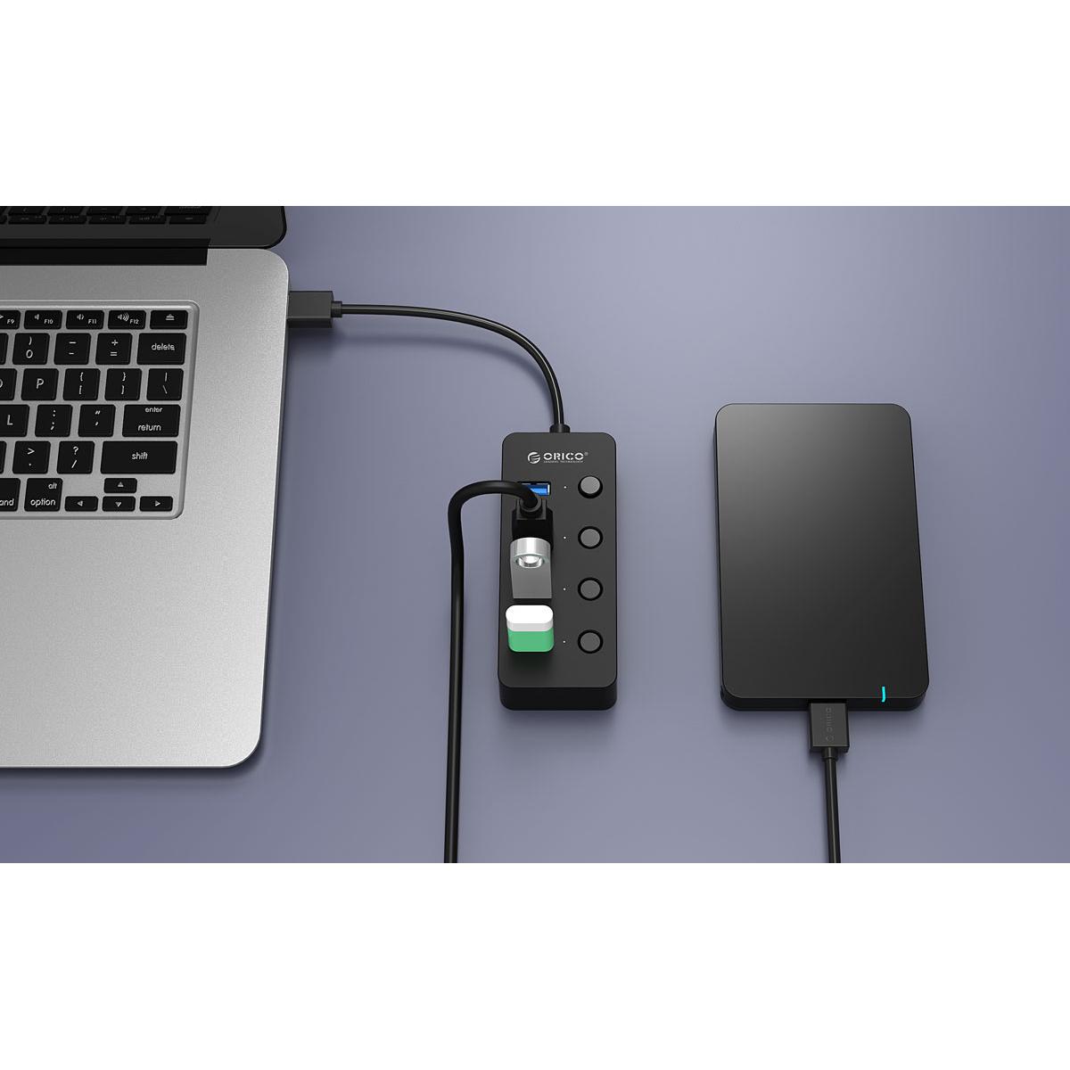 ORICO USB 3.0 Hub W9PH4-U3, 4x USB3.0 ports, 5Gbps, μαύρο | eLabstore.gr ORICO USB 3.0 Hub W9PH4-U3, 4x USB3.0 ports, 5Gbps, μαύρο | Συνοδευτικά PC | elabstore.gr