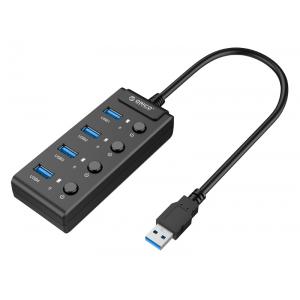 ORICO USB 3.0 Hub W9PH4-U3, 4x USB3.0 ports, 5Gbps, μαύρο | Συνοδευτικά PC | elabstore.gr