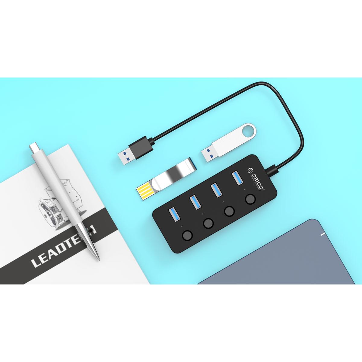 ORICO USB 3.0 Hub W9PH4-U3, 4x USB3.0 ports, 5Gbps, μαύρο | eLabstore.gr ORICO USB 3.0 Hub W9PH4-U3, 4x USB3.0 ports, 5Gbps, μαύρο | Συνοδευτικά PC | elabstore.gr