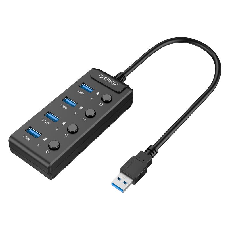ORICO USB 3.0 Hub W9PH4-U3, 4x USB3.0 ports, 5Gbps, μαύρο | eLabstore.gr ORICO USB 3.0 Hub W9PH4-U3, 4x USB3.0 ports, 5Gbps, μαύρο | Συνοδευτικά PC | elabstore.gr