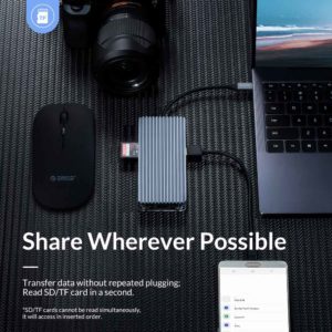 ORICO docking station WB-8P, USB Type-C, 8-ports, γκρι | Συνοδευτικά PC | elabstore.gr