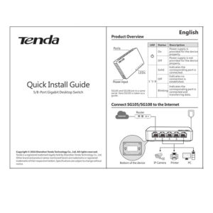 Tenda SG105 Desktop Switch 5-port 10/100/1000M | Δικτυακά & Smart Home | elabstore.gr