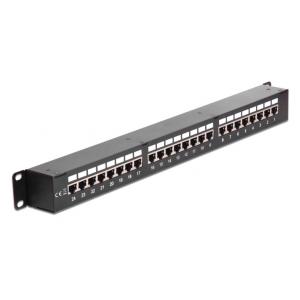 DELOCK patch panel για rack 43295, 19", 48x RJ45 ports, μαύρο | Εξοπλισμός IT | elabstore.gr
