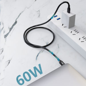 CABLETIME καλώδιο USB Type-C CM60, PD 60W, 3A, 2m, μαύρο | Αξεσουάρ κινητών | elabstore.gr