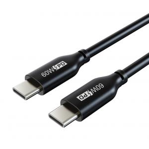 CABLETIME καλώδιο USB Type-C CM60, PD 60W, 3A, 2m, μαύρο | Αξεσουάρ κινητών | elabstore.gr